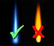 An image of a blue vs. yellow pilot light