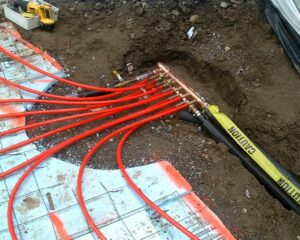 The interworkings of radiant heating under a driveway