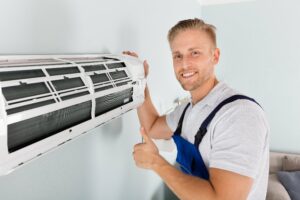 Cleaning an AC system in Salt Lake City.